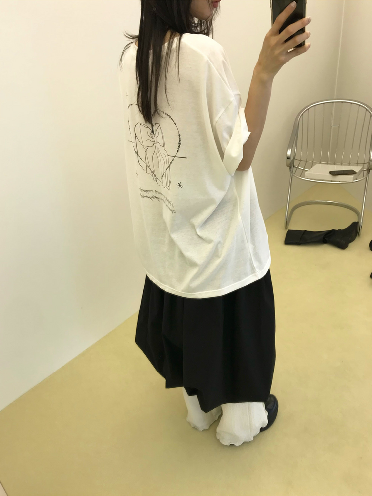 蛋糕圖案印花寬鬆t