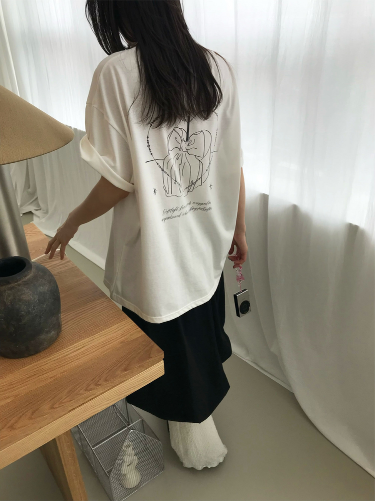 蛋糕圖案印花寬鬆t