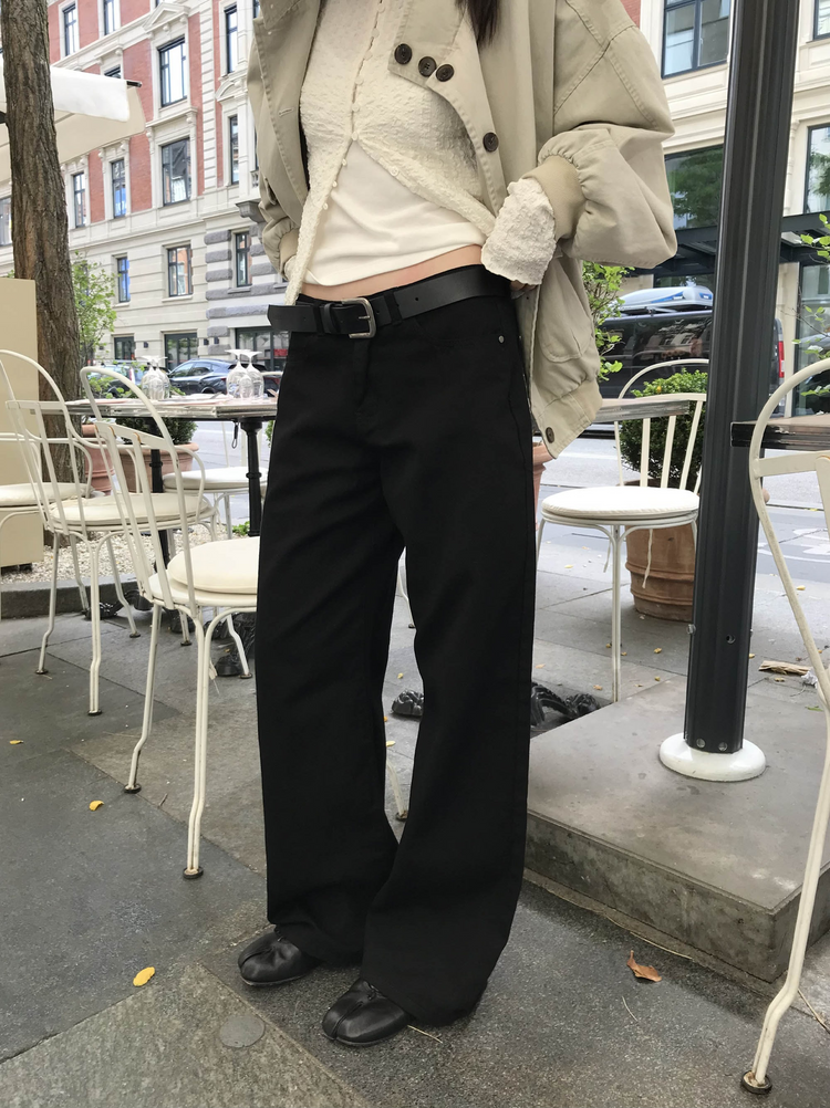 美色極簡低腰修身直褲