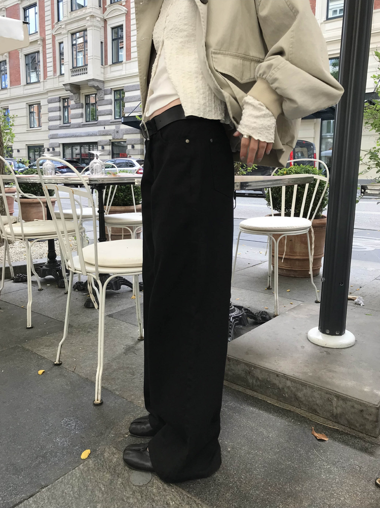 美色極簡低腰修身直褲