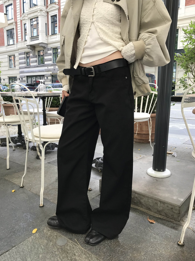 美色極簡低腰修身直褲