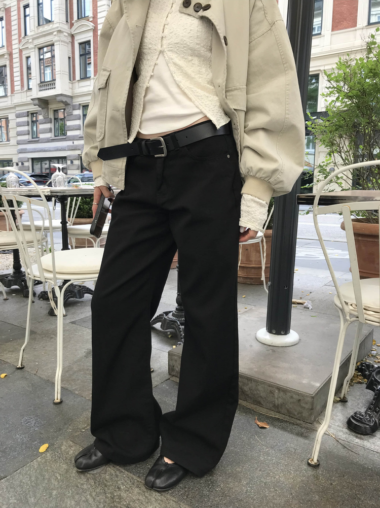 美色極簡低腰修身直褲