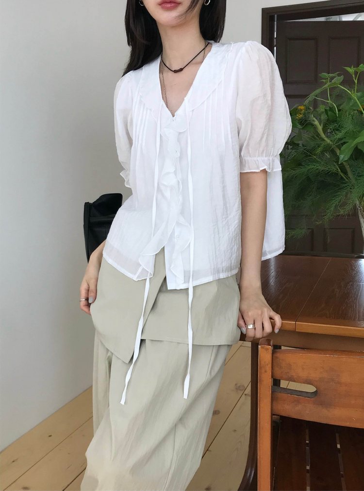 輕薄鬆緊腰可拆式裙褲