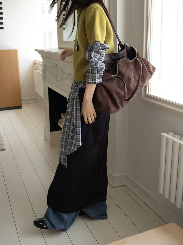 美色霧光澤感及踝裙