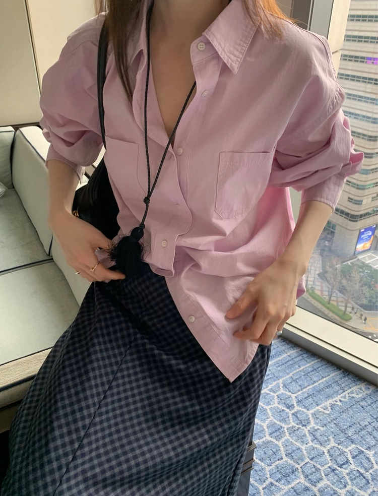 經典基礎棉質寬鬆襯衫