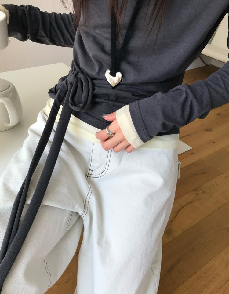 微透美色亨利領修身上衣