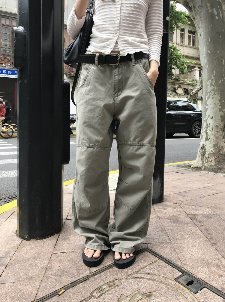 壓花線細節排鈕七分袖上衣