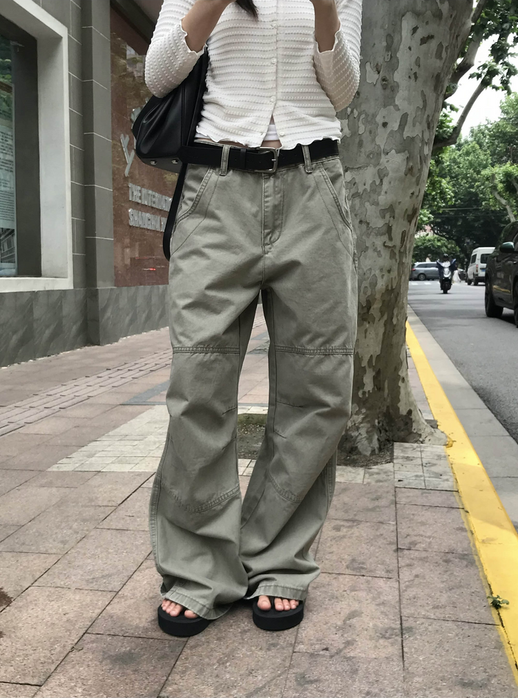 壓花線細節排鈕七分袖上衣