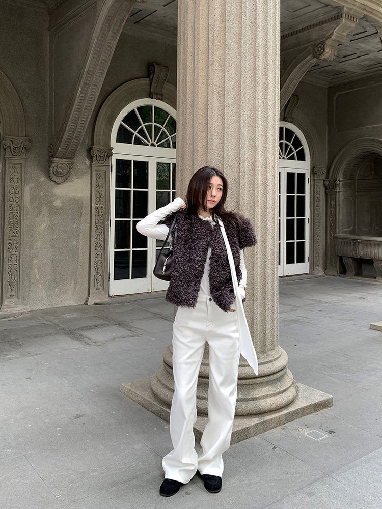 交疊領巾細節修身上衣