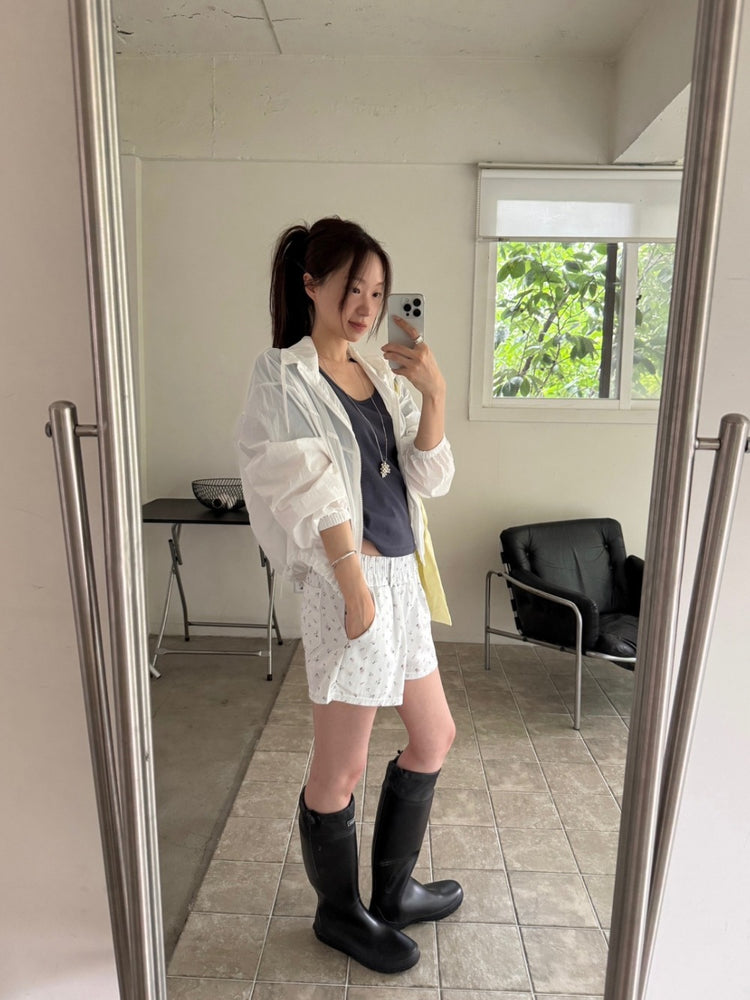 輕薄立領抽繩細節外套