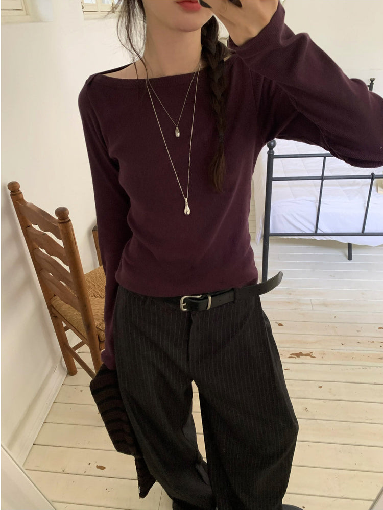 Fw ver.條紋側壓褶細節直褲