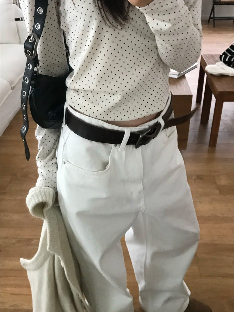 背口袋細節寬鬆直褲