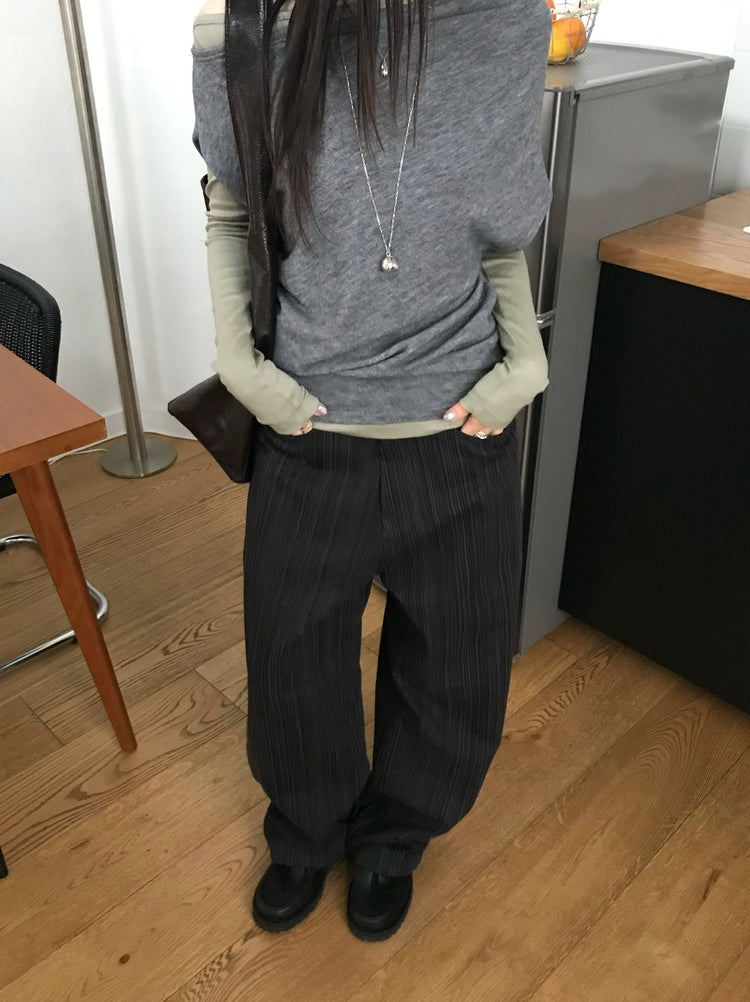 美色船領修身上衣