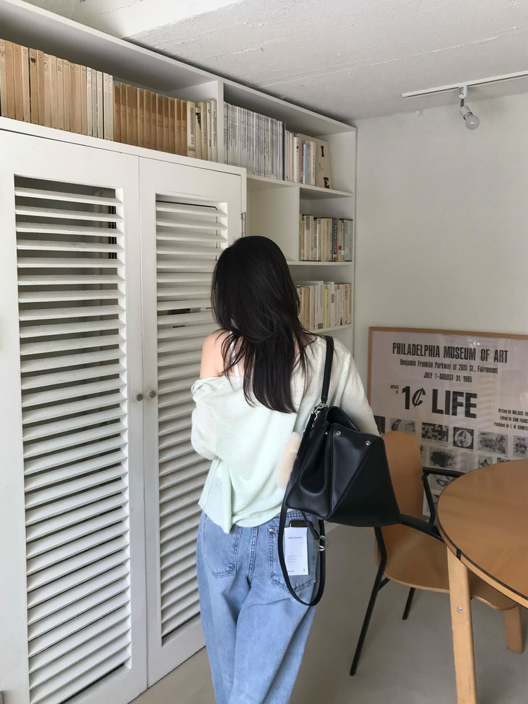 透膚混色針織外套