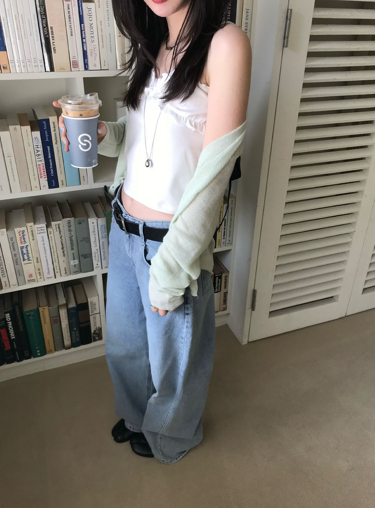 透膚混色針織外套