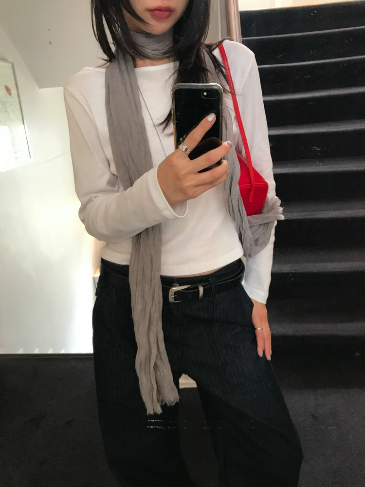 船領弧下擺修腰上衣