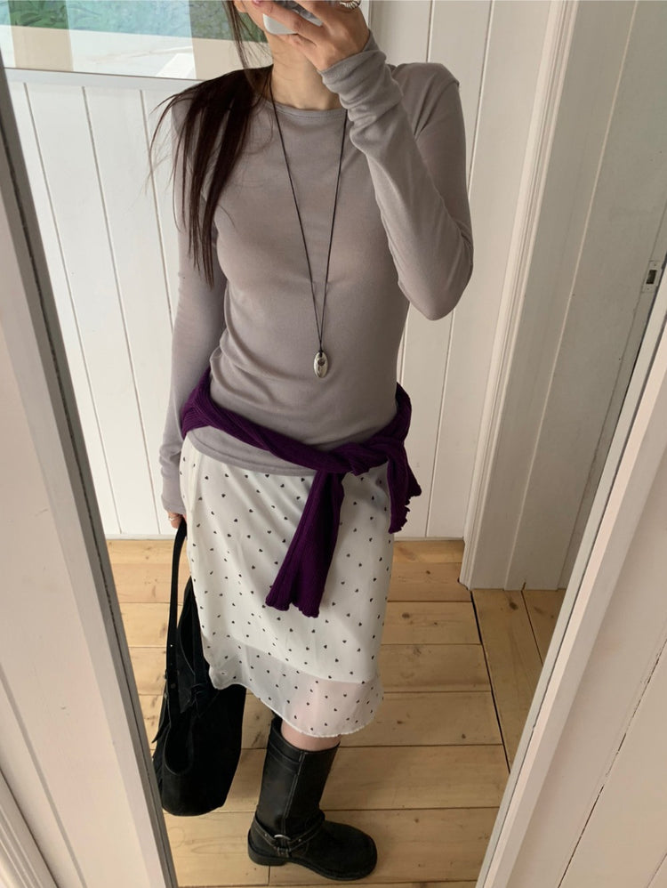 微透美色後開叉上衣