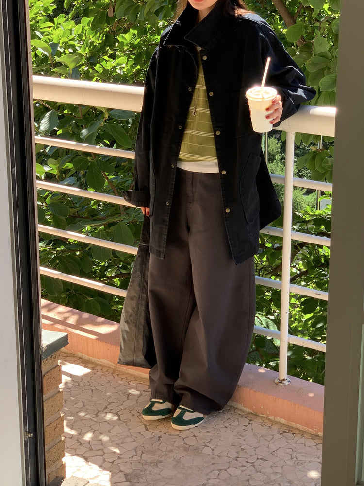 Unisex復古洗水細節寬鬆外套