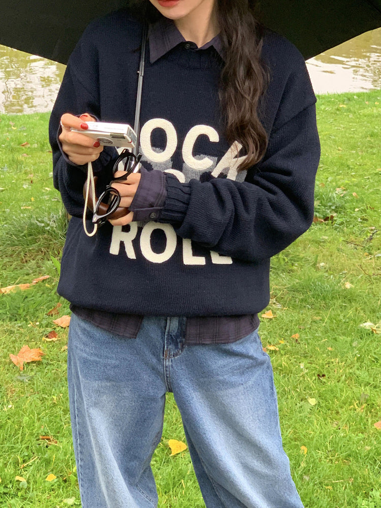 復古美刷色微鬆直筒牛仔褲