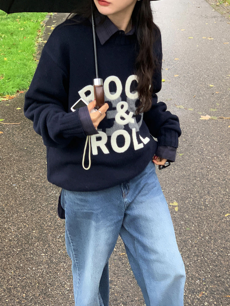 復古美刷色微鬆直筒牛仔褲