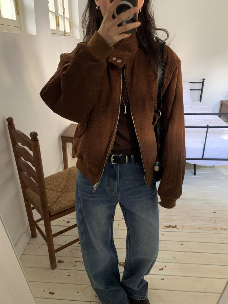 復古美刷色側前壓線細節牛仔褲