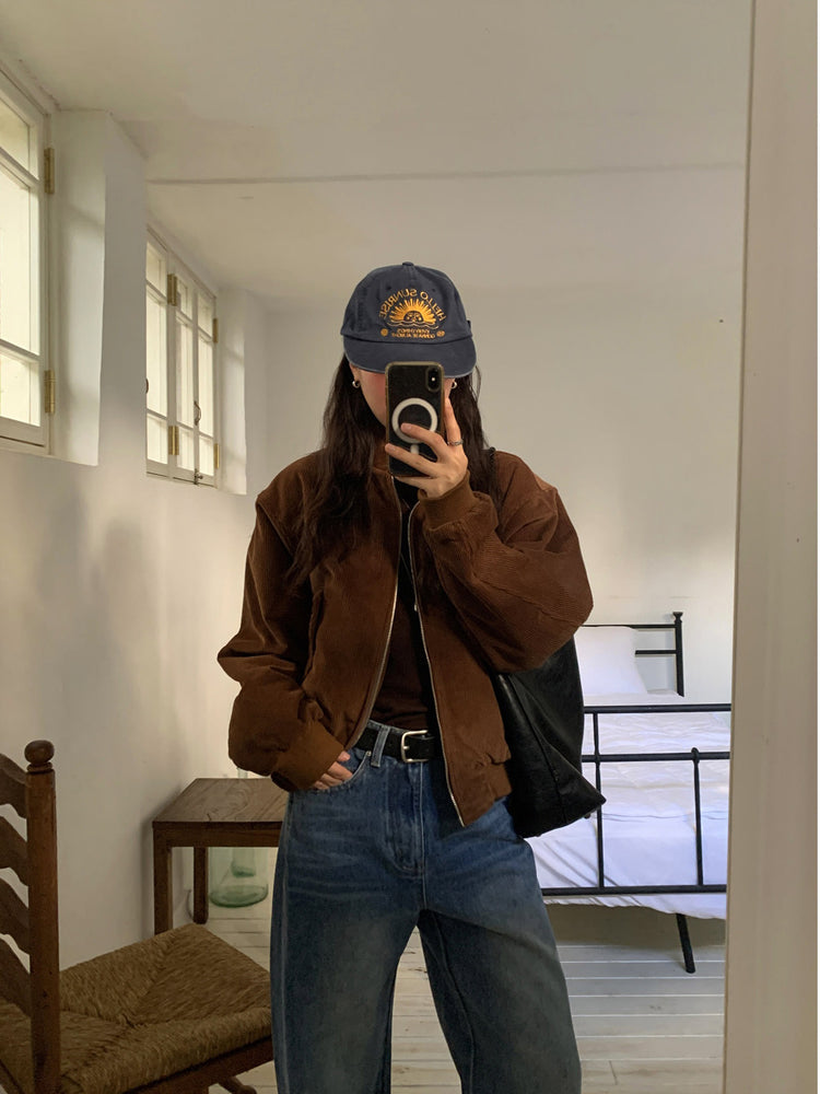 復古美刷色側前壓線細節牛仔褲