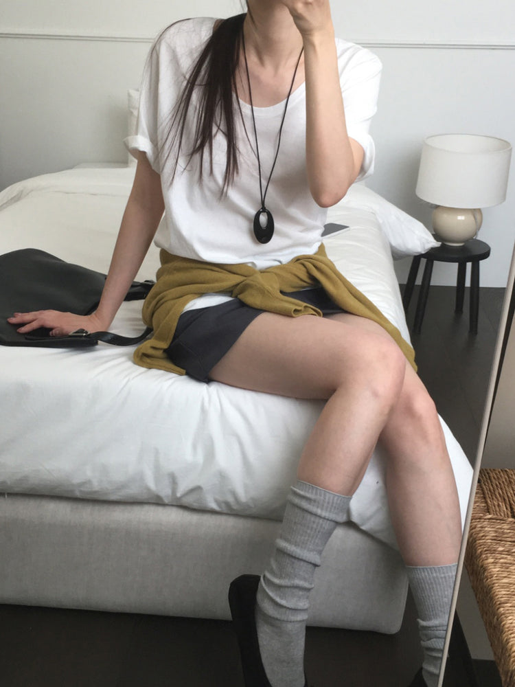 U領隨性寬鬆上衣