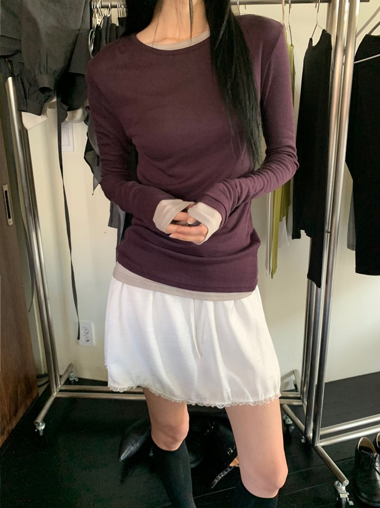 微透美色後開叉上衣