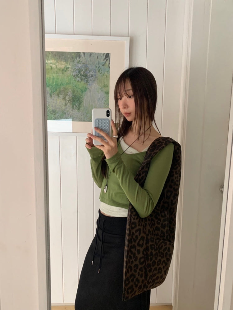 坑紋不對稱細節背心