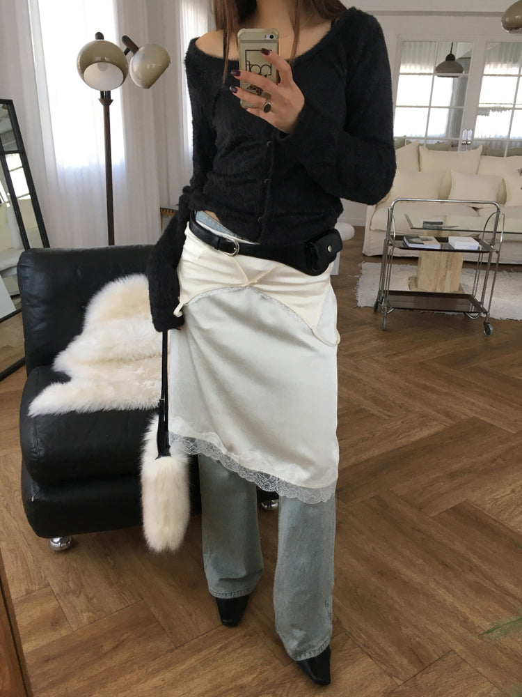 霧光蕾絲邊連身裙