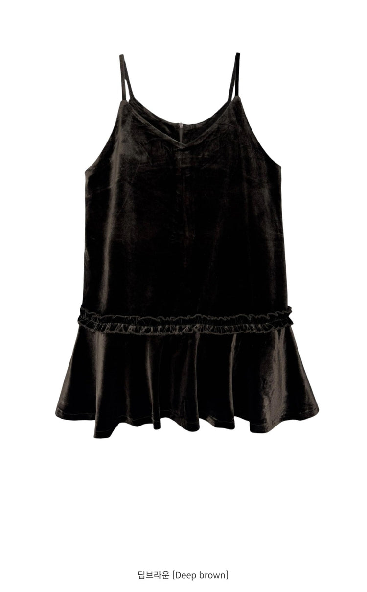 高質絲絨百褶細節連身裙