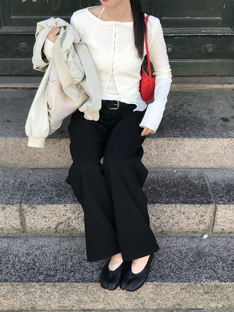 美色極簡低腰修身直褲