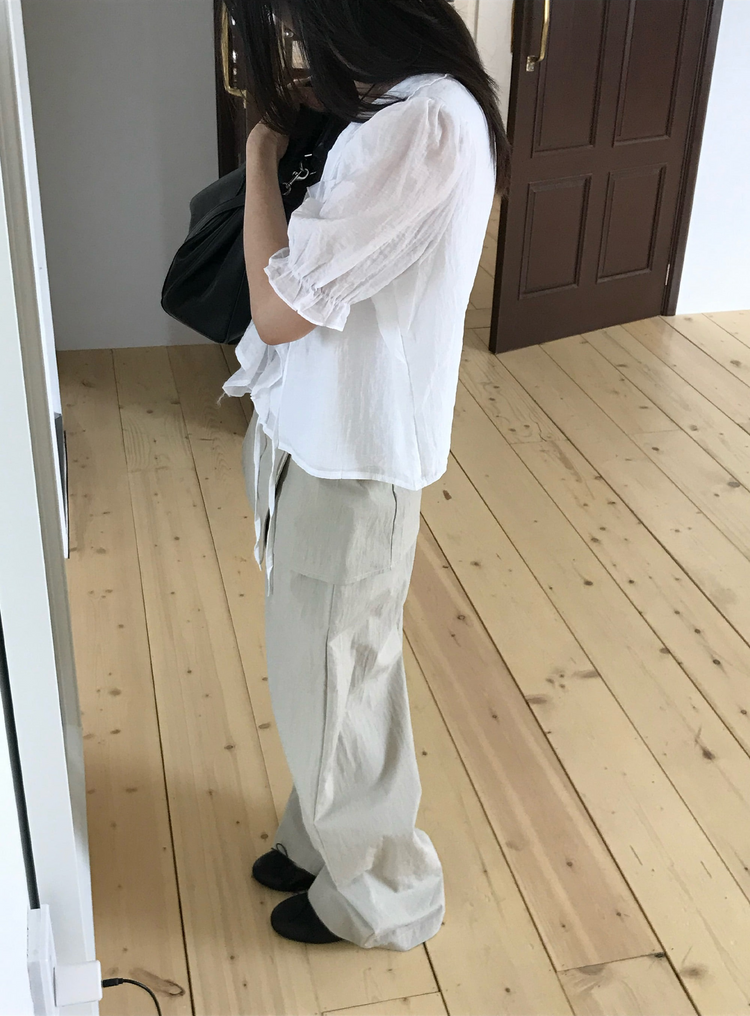 輕薄鬆緊腰可拆式裙褲