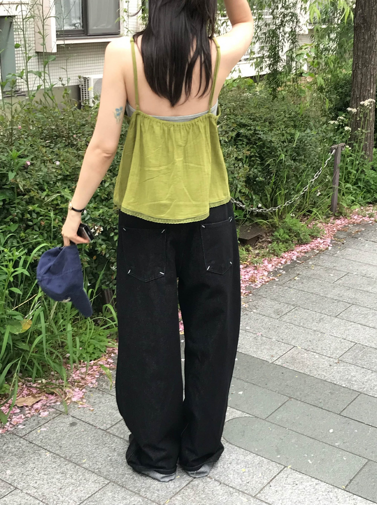 口袋明線細節牛仔褲