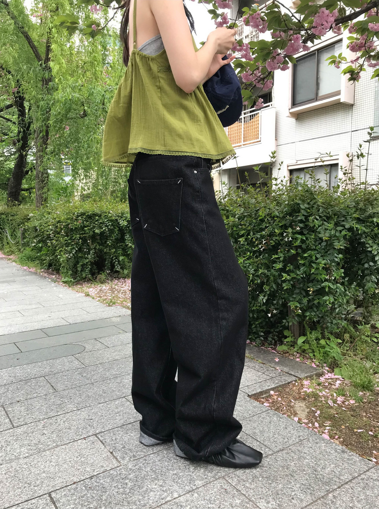 口袋明線細節牛仔褲