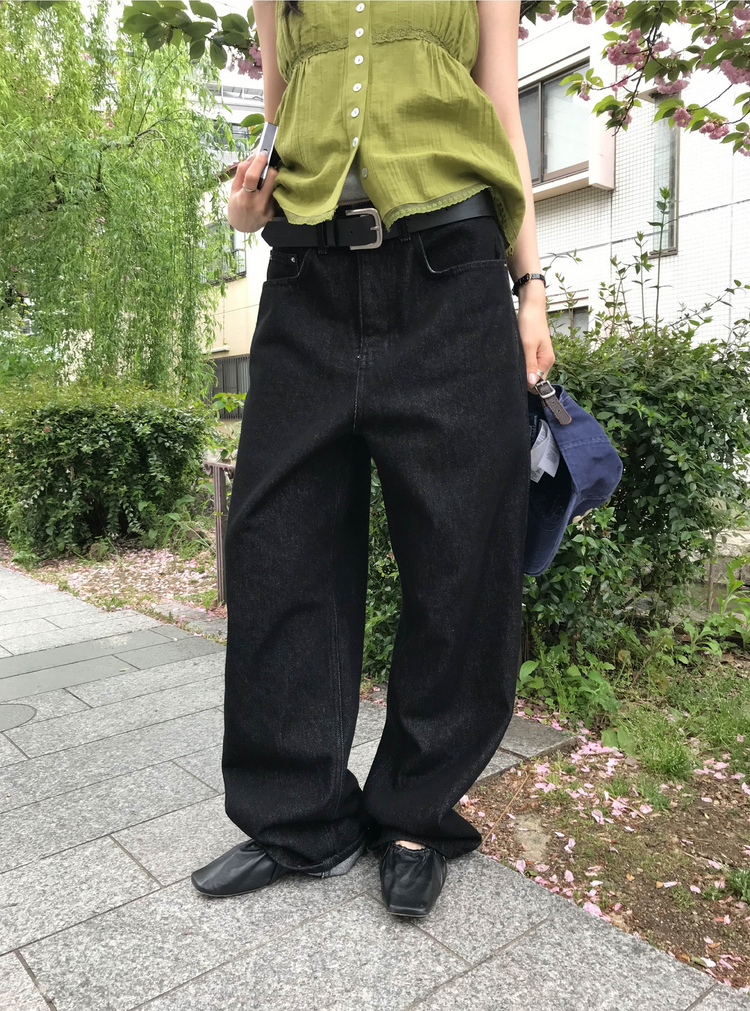 口袋明線細節牛仔褲