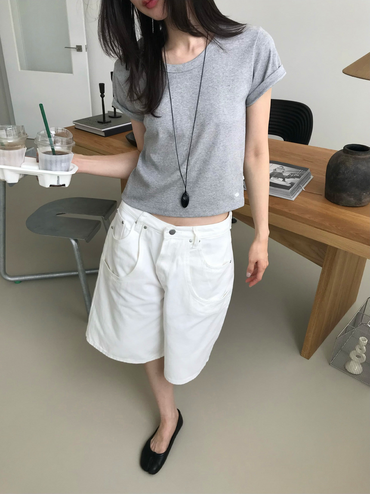 雙層口袋設計感細節六分褲