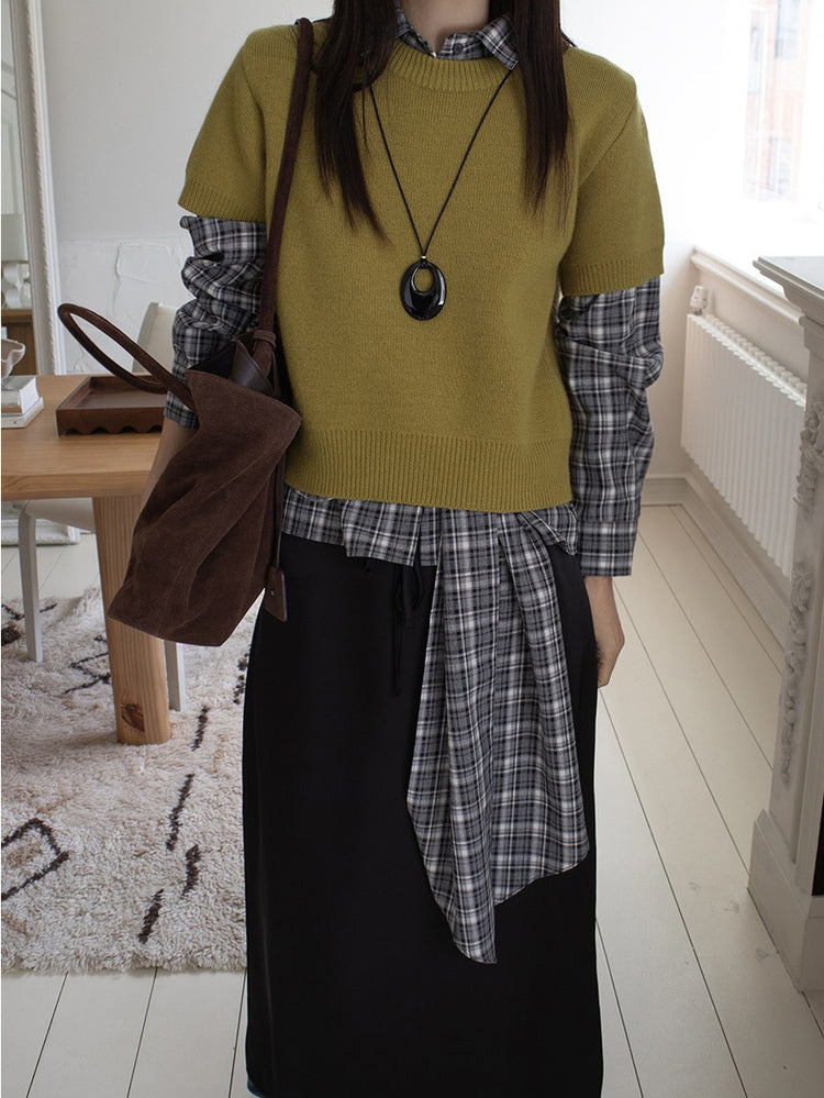 美色霧光澤感及踝裙