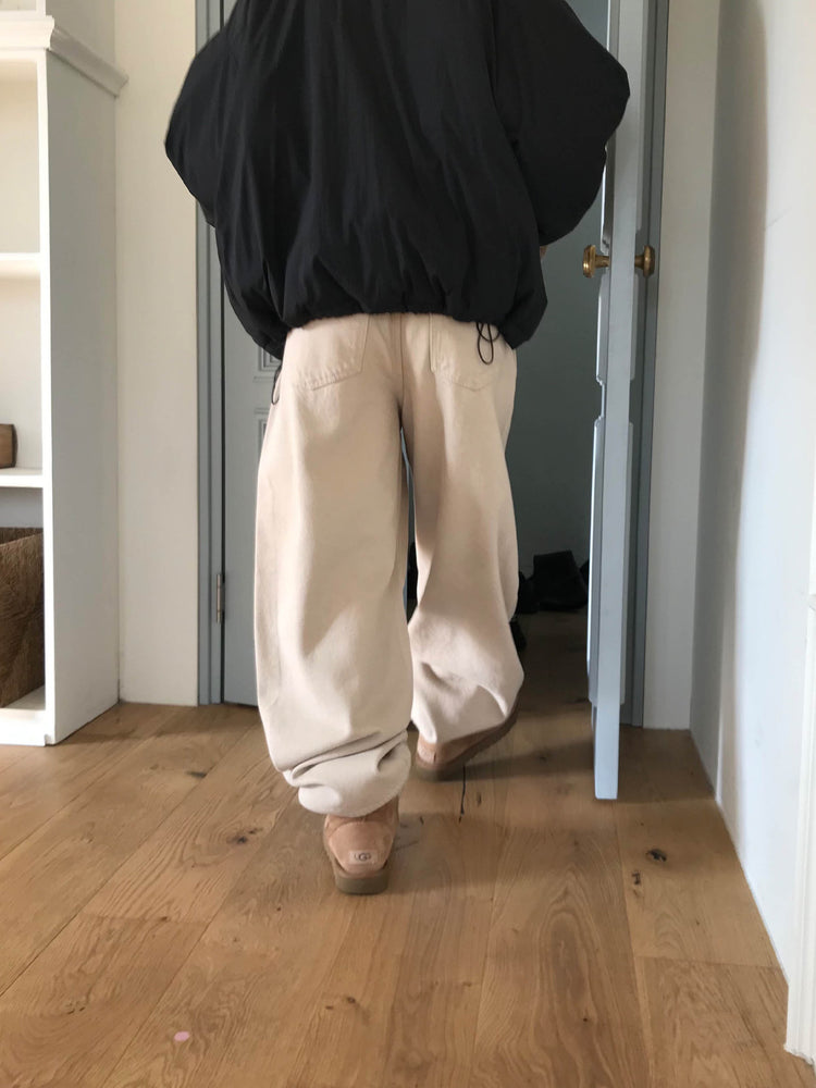 基礎美色內刷毛繭型褲