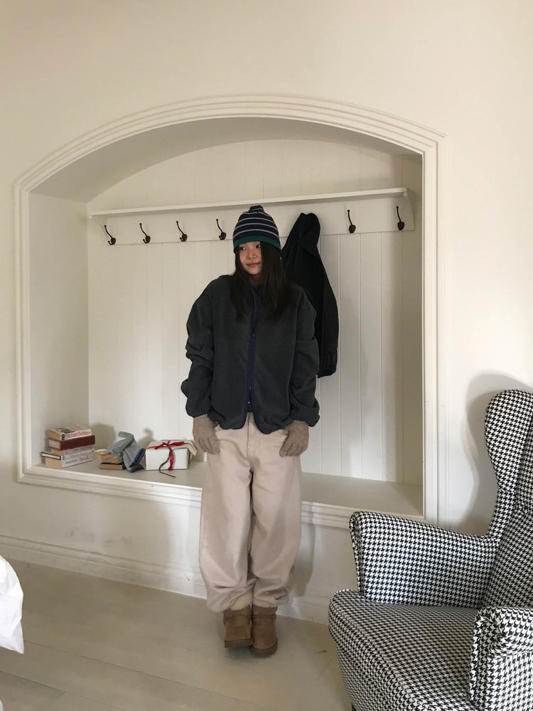 基礎美色內刷毛繭型褲