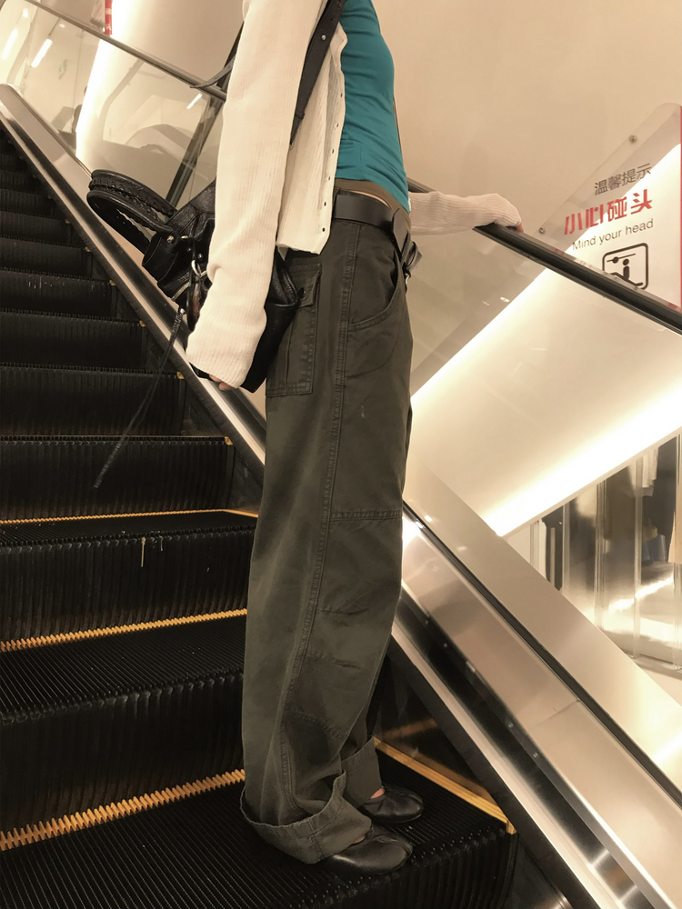復古壓線細節工裝直褲