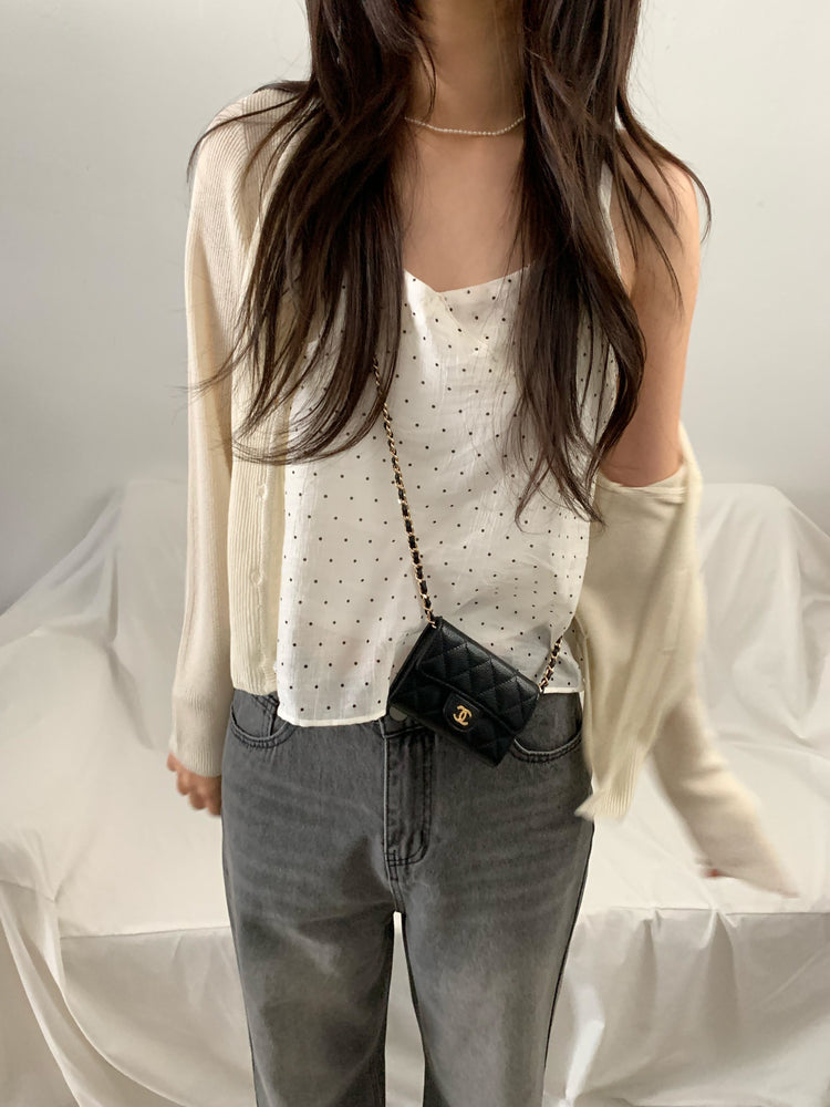 微透膚坑紋針織外套