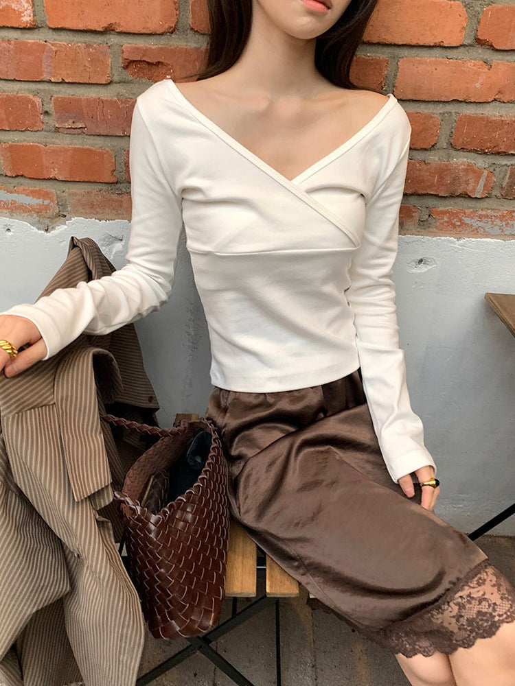 美色光澤蕾絲細節中裙