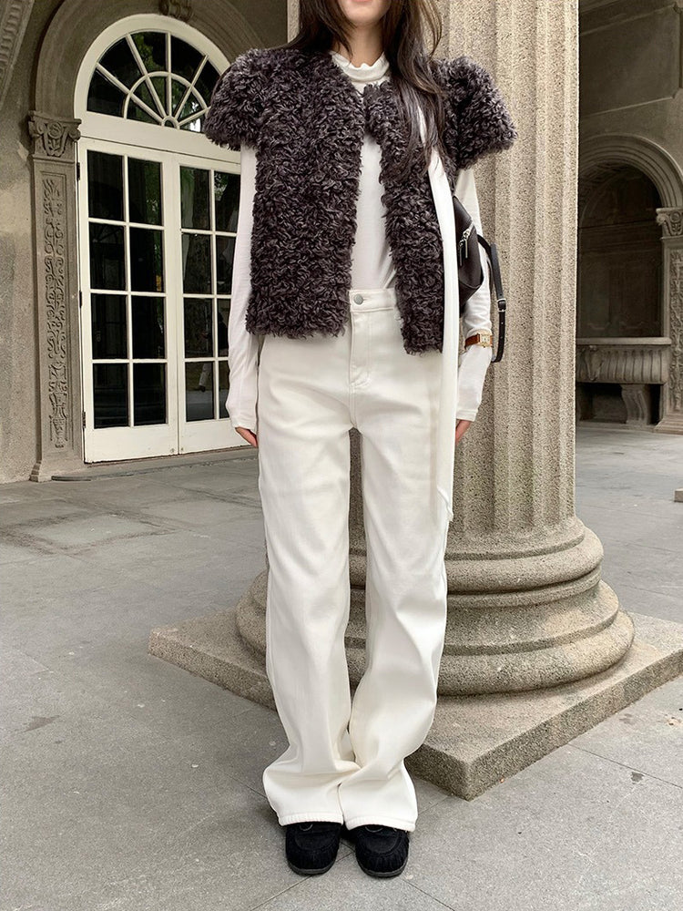 交疊領巾細節修身上衣