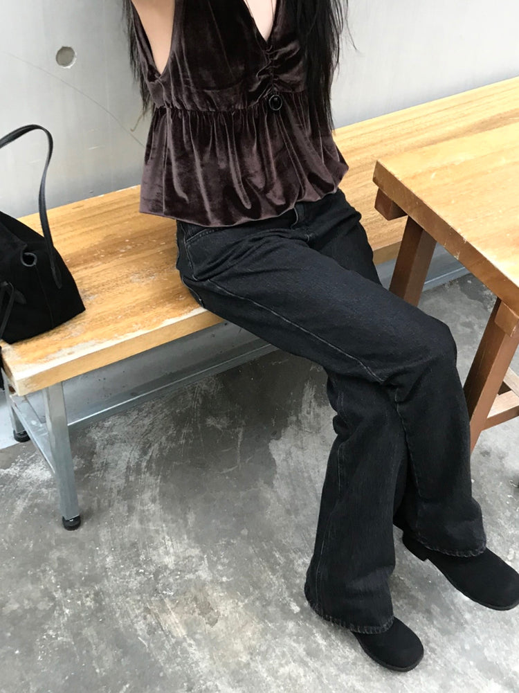 絲絨泡泡下擺背心