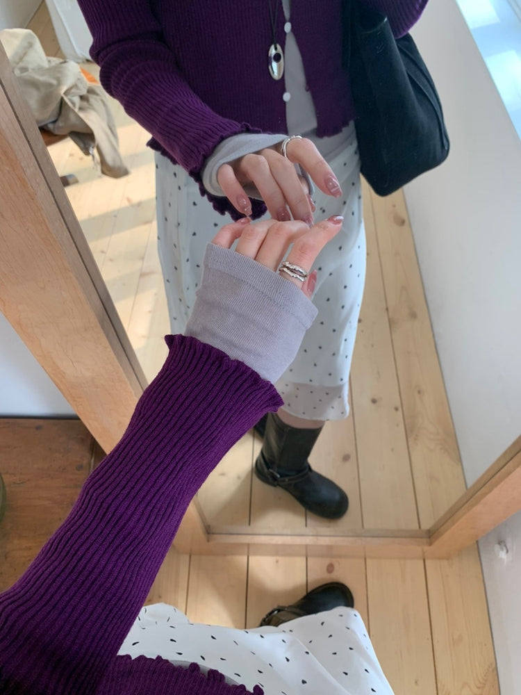 花邊排鈕顯瘦針織外套