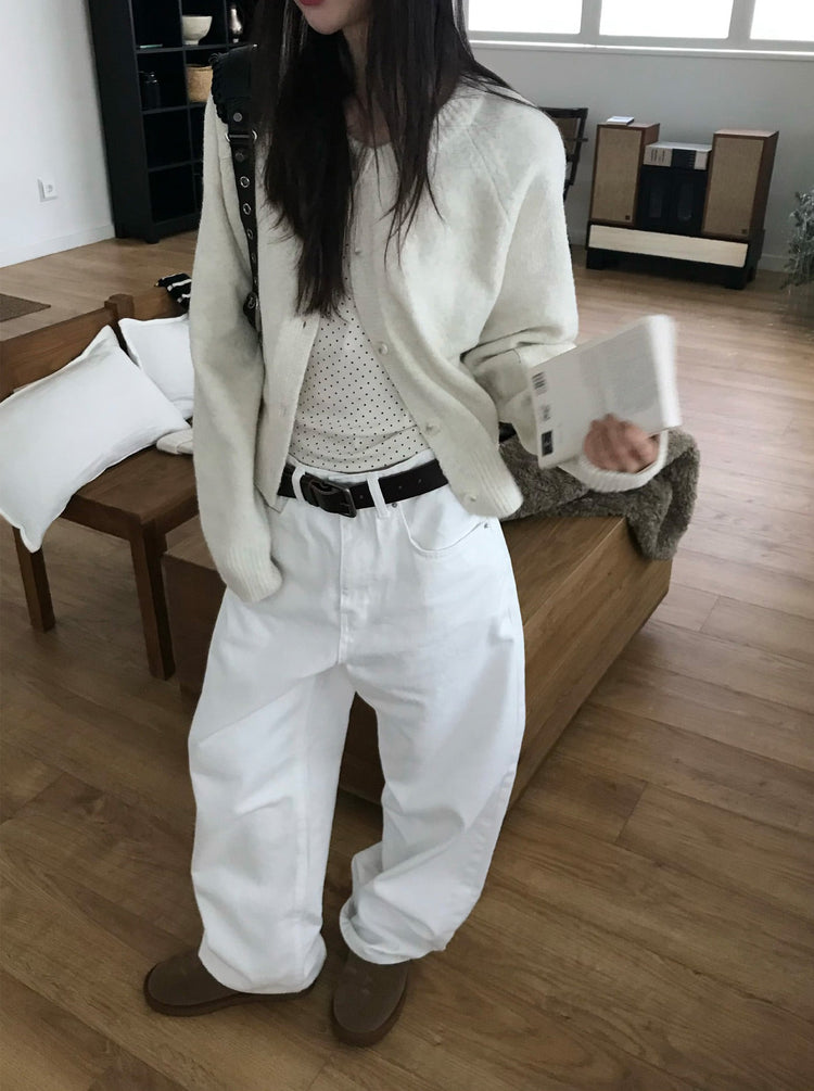 背口袋細節寬鬆直褲