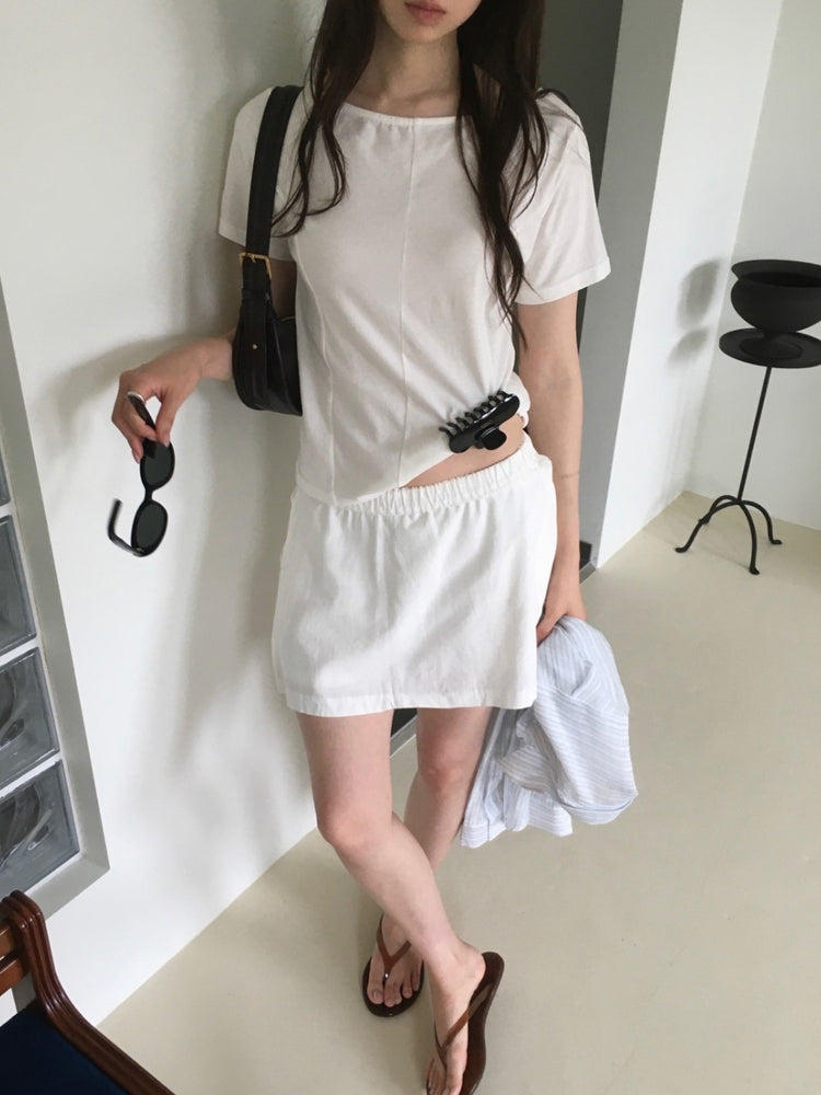 美色船領壓線細節上衣