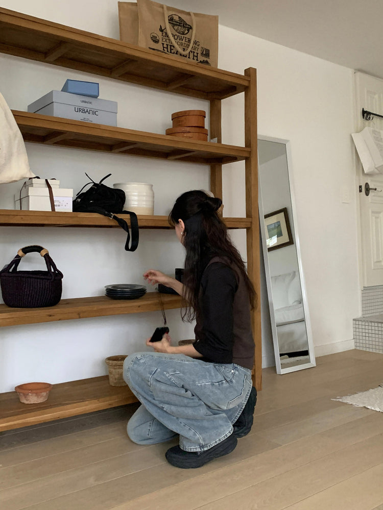 七分袖修腰層次襯衫