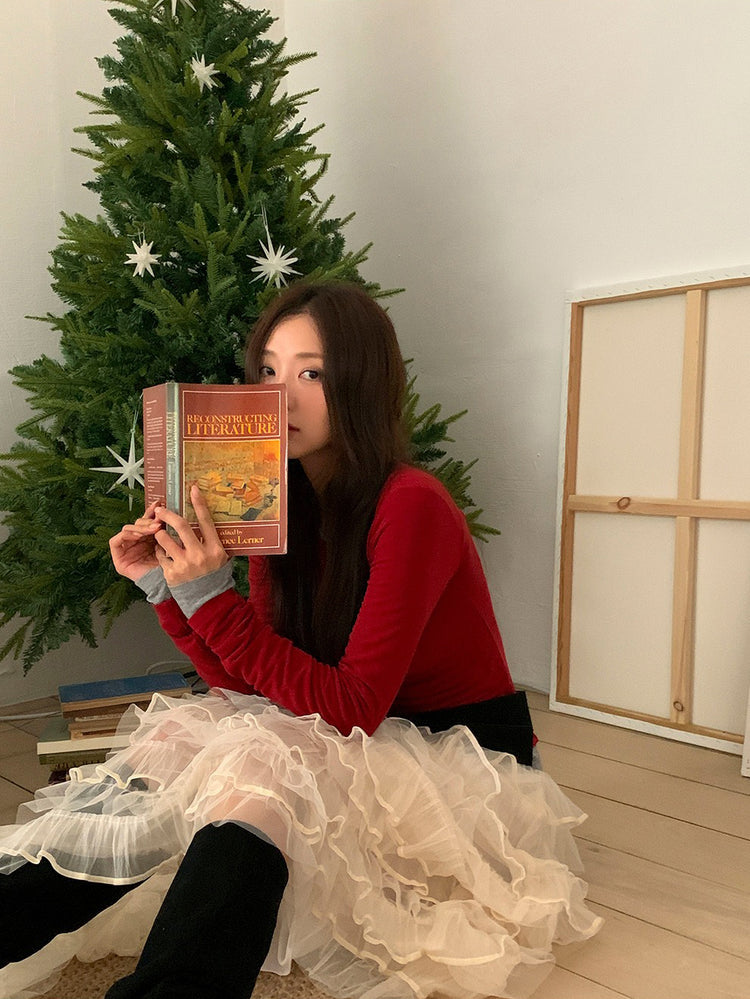 極美透紗蛋糕層次感及踝裙